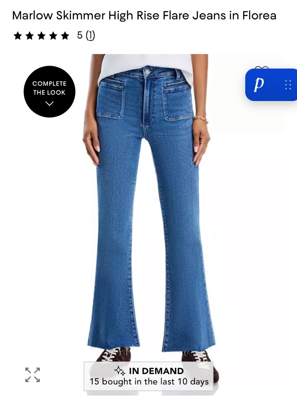 PAIGE Marlow High-Rise Flared Jeans — Blue Denim
